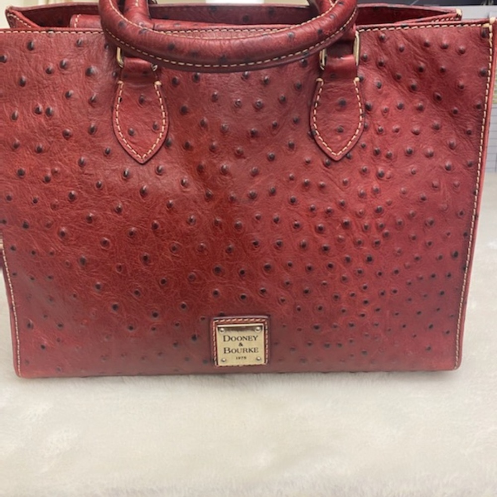 Dooney & Bourke Brick Red Ostrich Leather Bag